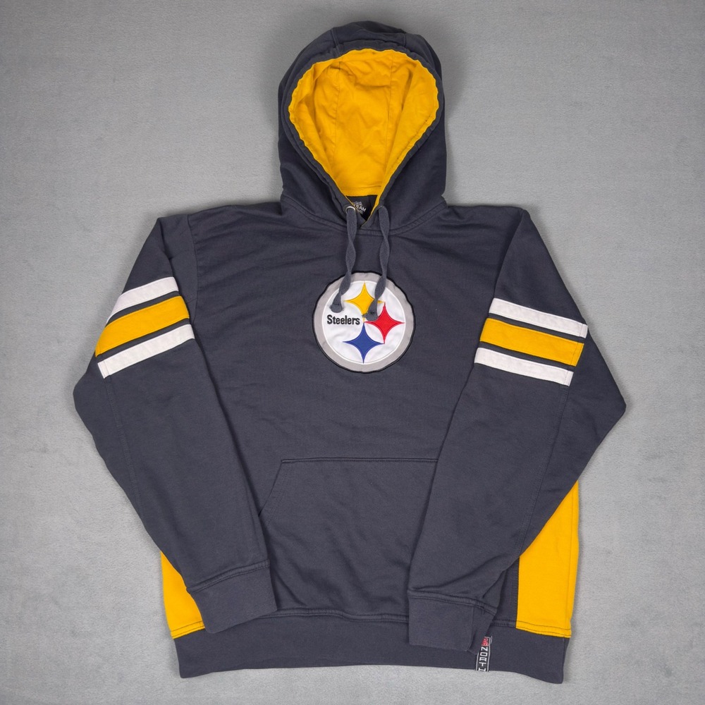 NFL Team Apparel Pittsburgh Steelers Hoodie Mens XL Gray Yellow AFC North‎